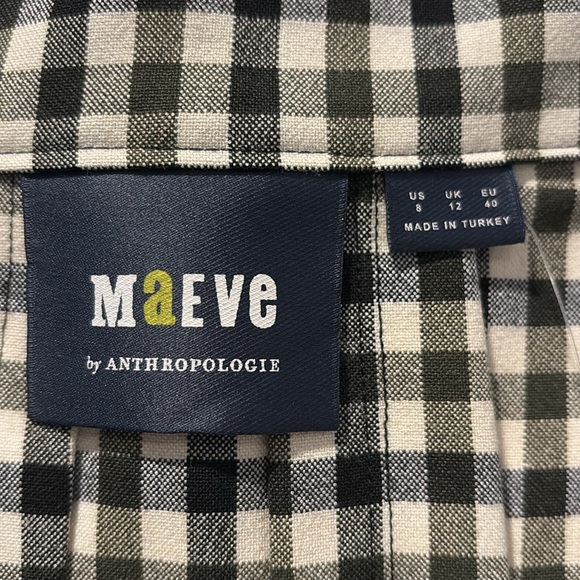 Anthropologie | Maeve Pleated Gingham Mini Skirt, size 8 - Picture 2 of 4